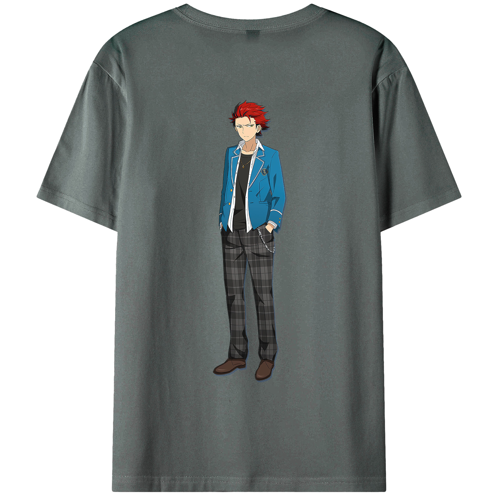 （画像用） あんさんぶるスターズ! Ensemble Stars 綿100％ メンズ半袖Tシャツ（バックプリント） 通気性